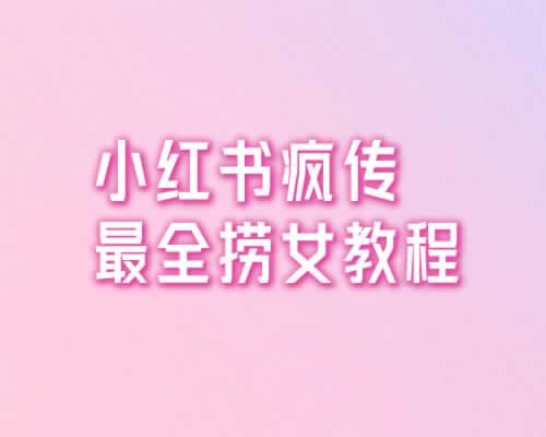 小红书疯传的捞女教程，电子书加实操咨询都在这里了